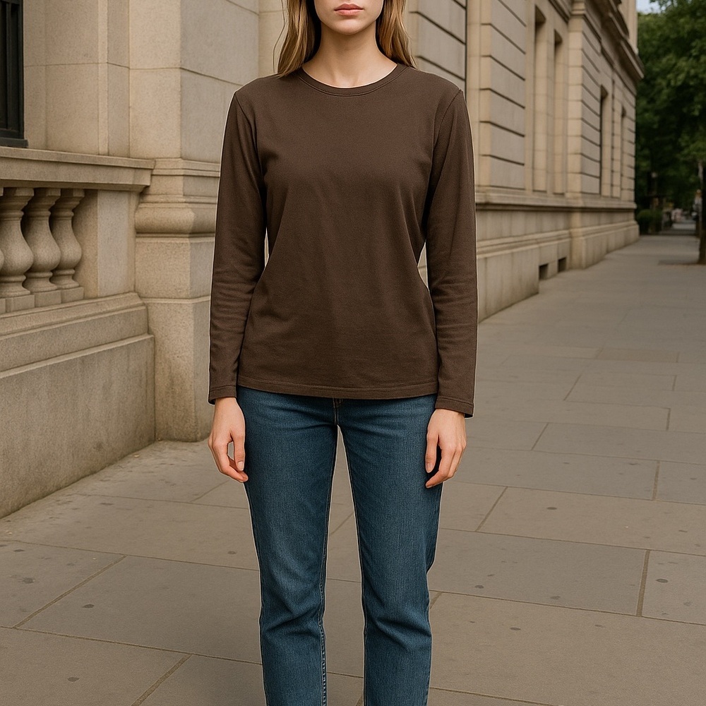 Persona Chocolate Brown Long Sleeve Top
